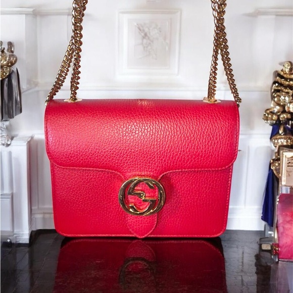 Gucci Handbags - Gucci Small Dollar Calfskin Interlocking G Crossbody EUC